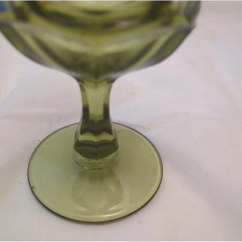 Vintage Fostoria Argus Green Water Goblets Set of 2 Henry Ford Glass 6 1/2